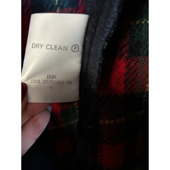 Vintage Littlewoods Navy Wool Duffle Coat – Tartan Plaid Lining, Hooded, UK 12 - Picture 6 of 7